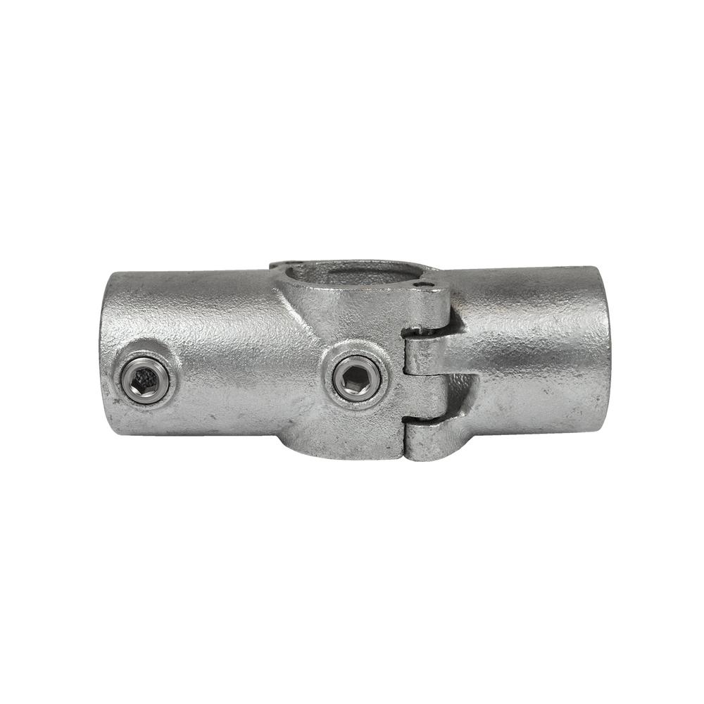 Buiskoppeling Open klapbaar kruisstuk in 1 vlak-E / 48,3 mm